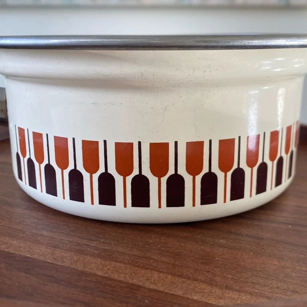 Vintage Moneta Italy Mid Century Enamelware  Cookware - Sauce Pot